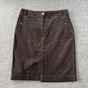 Vintage J Crew Women Corduroy Stretch Skirt Sz 2 Brown Dark Academia Preppy Y2K